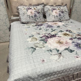 SUMMER DIGITAL PRINT KING SIZE QUILTED BEDCOVER WOTH FRILL