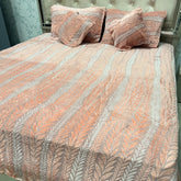 ANTI-SKID PURE CLEAR BEDSHEET SET 5 PCS KING SIZE BEDDING SET
