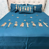 BLACK BEAUTY – SUPER KING 100% PURE COTTON 5-PIECE LUXURY EMBROIDERED BEDSHEET SET