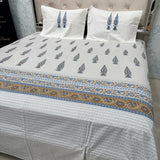 JAIPURI STYLE PRINT PREMIUM PURE COTTON SUPER KING SIZE BEDSHEET SET