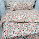 JAIPURI PRINTS PURE COTTON VINTAGE FLORAL COMFORTER SET – KING TO SUPER KING