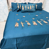 BLACK BEAUTY – SUPER KING 100% PURE COTTON 5-PIECE LUXURY EMBROIDERED BEDSHEET SET