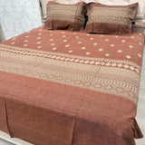 SUMMER QUEEN SIZE PURE COTTON JACCARAD PRINT FLAT BEDSHEET SET