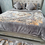 10-PIECE LUXURY QUEEN SIZE DESIGNER BLANKET SET – KING SIZE | FRINGED BEDDING SET WITH FLOOR MATS & MATCHING SLIPPERS