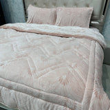 PREMIUM QUALITY WINTER QUEEN TO KING SIZE 4 PCS QUILT SET WITH ANTI SKID BEDSHEET – FITS UP TO 10-INCH KING MATTRESS – TITLIS BRAND