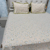 SUPER KING SIZE 100% PURE COTTON BEDSHEET – MINIMAL FLORAL DESIGN