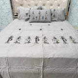 BLACK BEAUTY – SUPER KING 100% PURE COTTON 5-PIECE LUXURY EMBROIDERED BEDSHEET SET