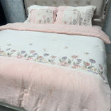 DESIGNER QUEEN TO KING SIZE QUILT SET – FULL EMBROIDERY WARM QUILT, BEDSHEET, PILLOW COVERS & CUSHIONS LUXURY BEDDING SET