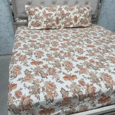 SUMMER JAIPURI PRINT PURE COTTON QUEEN SIZE FITTED SHEET