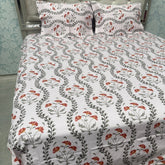SUMMER QUEEN SIZE PURE COTTON FLAT BEDSHEET SET