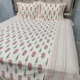 SUMMER QUEEN SIZE JAIPURI STYLE FLAT BEDSHEET SET