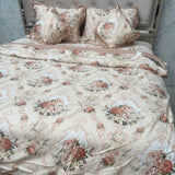 SUMER KING SIZE GLALCE COTTON 6 PCS REVERSIBLE COMFORTER SET WITH SUPER KING SIZE BEDHSEET