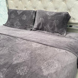 WINTER ROSEPETEL BRANEDED KING SIZE 4 PCS DUVET COVER SET IN VELVET