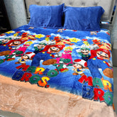 MARIO CHARACTER QUEEN SIZE FLAT BEDSHEET – ANTI-SKID DESIGN
