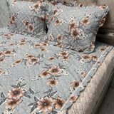 SUMMER QUILTED KING SIZE REVERSIBLE 3 PCS FLORAL BEDCOVER SET ( ALL SEASON)