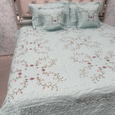 ELEGANT QUILTED DESINER BEDCOVER SET WITH EMBROIDERY FIT ON QUEEN AND KING SIZE