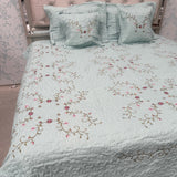 ELEGANT QUILTED DESINER BEDCOVER SET WITH EMBROIDERY FIT ON QUEEN AND KING SIZE
