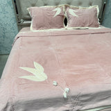 WINTER LUXURIOUS EMBROIDERY REVERSIBLE DUVET COVER SET ( 4 PCS ) KING SIZE FIT ON SUPER KIG SIZE AS WELL