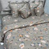 SUMMER KING SIZE GLACE COTTON 6 PCS REVERSIBLE COMFORTER SET WITH SUPER KING SOZE BEDSHEET