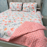 FULL REVERSIBLE SUMMER COMFORTER SET WITH BEDCOVER & 2 PILLOWCASES