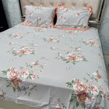 SUPER KING SIZE 100% PURE COTTON BEDSHEET – MINIMAL FLORAL DESIGN