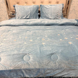 PREMIUM DESINER KING SIZE QUILT SET WITH EMBROIDERY AND HEAVY BEDCOVER