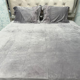 ROSE PETEL BRANDED WINTER EMBROIDERY 3 PCS FLAT BEDHSEET SET ( anti skid)