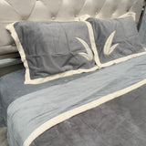 WINTER REVERSIBLE LUXURIOUS EMBROIDERY DUVET SET (4 PC ) SET KING TO SUPER KING SIZE