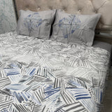 SUMMER PURE COTTON QUEEN SIZE FLAT BEDSHEET SET