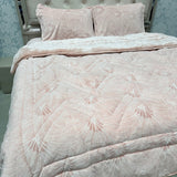 PREMIUM QUALITY WINTER QUEEN TO KING SIZE 4 PCS QUILT SET WITH ANTI SKID BEDSHEET – FITS UP TO 10-INCH KING MATTRESS – TITLIS BRAND
