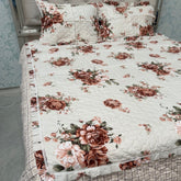 SUMMER QUILTED REVERSIBLE KING SIZE FLORAL BEDCOVER SET ( All SEASON)