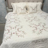 ELEGANT QUILTED DESINER BEDCOVER SET WITH EMBROIDERY FIT ON QUEEN AND KING SIZE