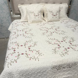 ELEGANT QUILTED DESINER BEDCOVER SET WITH EMBROIDERY FIT ON QUEEN AND KING SIZE