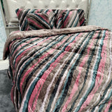 WINTER SUPER KING SIZE HYPOALLERGENIC 6 PC QUILT SET IN SOFT VELVET