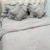 ROYAL LOOK KING SIZE TO SUPER KING SIZE 6 PCS BEDCOVER WITH FRILL AND EMBROIDERED COMFRTER