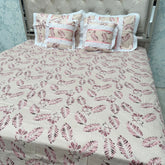 SUMMER QUEEN SIZE 5 PCS PURE COTTON FLAT BEDSHEET WITH CHICKEN KARI LASH ON