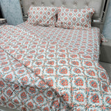 JAIPURI PRINTS PURE COTTON VINTAGE FLORAL COMFORTER SET – KING TO SUPER KING
