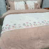 DESIGNER QUEEN TO KING SIZE QUILT SET – FULL EMBROIDERY WARM QUILT, BEDSHEET, PILLOW COVERS & CUSHIONS LUXURY BEDDING SET