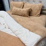LUXURIOUS EXTRA WARM QUILT SET WITH FITTED SHEET ( queen to king size)