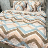 SUMMER GLACÉ COTTON QUEEN SIZE REVERSIBLE 6 PCS COMFORTER SET