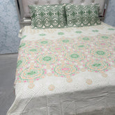 SUMMER QUEEN SIZE PURE COTTON FLAT BEDSHEET SET
