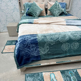 10-PIECE LUXURY QUEEN SIZE DESIGNER BLANKET SET – KING SIZE | FRINGED BEDDING SET WITH FLOOR MATS & MATCHING SLIPPERS