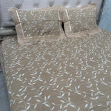 SUMMER PURE COTTON SUPER KING SIZE BEDSHEET WOTH CHICKEN KARI DOUBLE LACE ON PILLOW COVERS