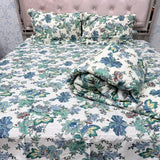 JAIPURI PRINTS PURE COTTON VINTAGE FLORAL COMFORTER SET – KING TO SUPER KING