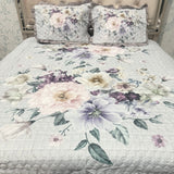 SUMMER DIGITAL PRINT KING SIZE QUILTED BEDCOVER WOTH FRILL