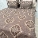 SUMMER QUEEN SIZE PURE COTTON JACCARAD PRINT FLST BEDSHEET SET