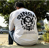 PURE WHITE T-SHIRT WITH LOIN FACE BACK