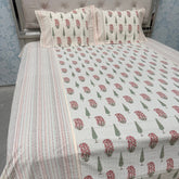 SUMMER QUEEN SIZE JAIPURI STYLE FLAT BEDSHEET SET