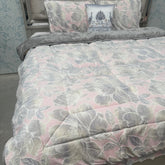 WINTER DESINER KING SIZE 5 PCS QUILT SET WITH ANTI SKID BEDSHEET ( Bedsheet can be fit on super king size)
