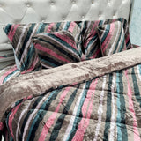 WINTER SUPER KING SIZE HYPOALLERGENIC 6 PC QUILT SET IN SOFT VELVET